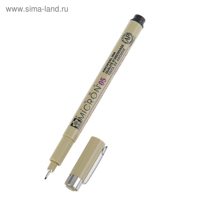 Ручка капиллярная для черчения Sakura Pigma Micron 05 линер 0.45 мм, черный, (высокое содержание пигмента)
