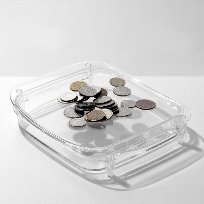 Монетница пластиковая, объемная, с местом для рекламной вставки h=3,6 см
