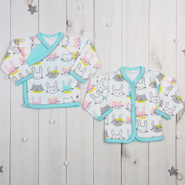 Кофточка с длинным рукавом (2 шт.), рост 62-68 см, цвет голубой/белый 014.120/29(МП)-2 И