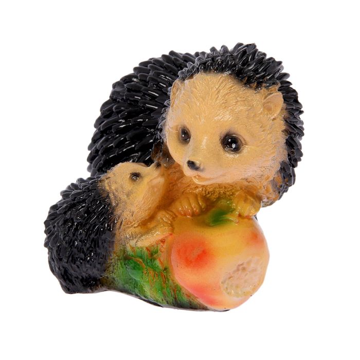 Садовая фигура "Ежи с яблоком" малые 17х14см