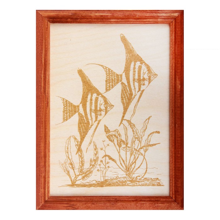 Доски для выжигания "Скалярии" 2 шт., в рамке