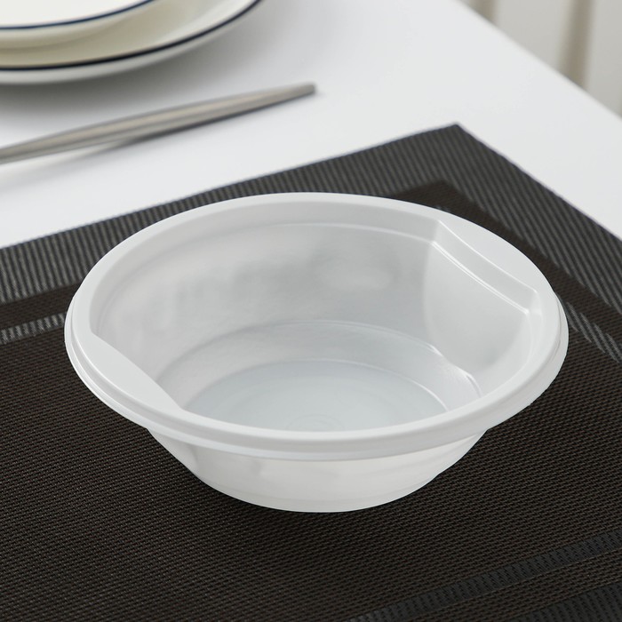 Набор тарелок глубоких 475 мл, 12 шт: дно d=9 см, верх d=15 см, высота 3,9 см, цвет белый