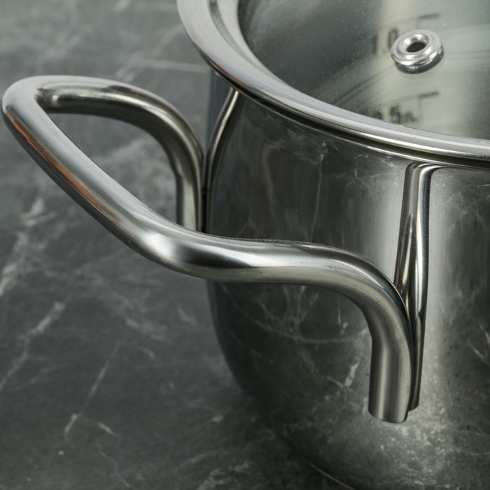 Кастрюля 1,6 л, d=16 см "Орхидея Классика", стеклянная крышка