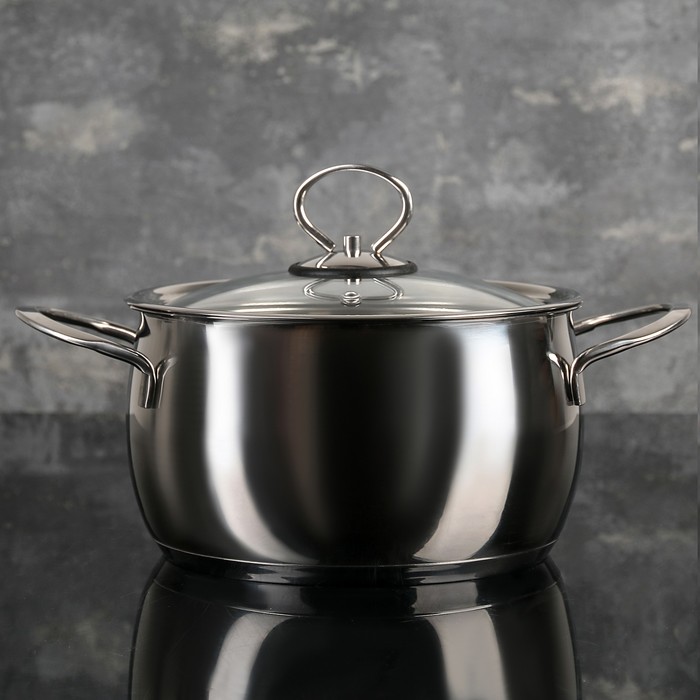 Кастрюля 2,5 л, d=18 см "Магнолия Классика", стеклянная крышка