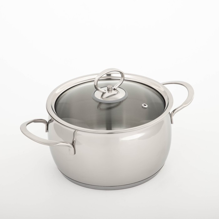 Кастрюля 3,5 л, d=20 см "Магнолия Классика", стеклянная крышка