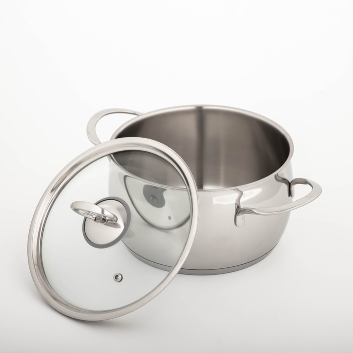 Кастрюля 3,5 л, d=20 см "Магнолия Классика", стеклянная крышка