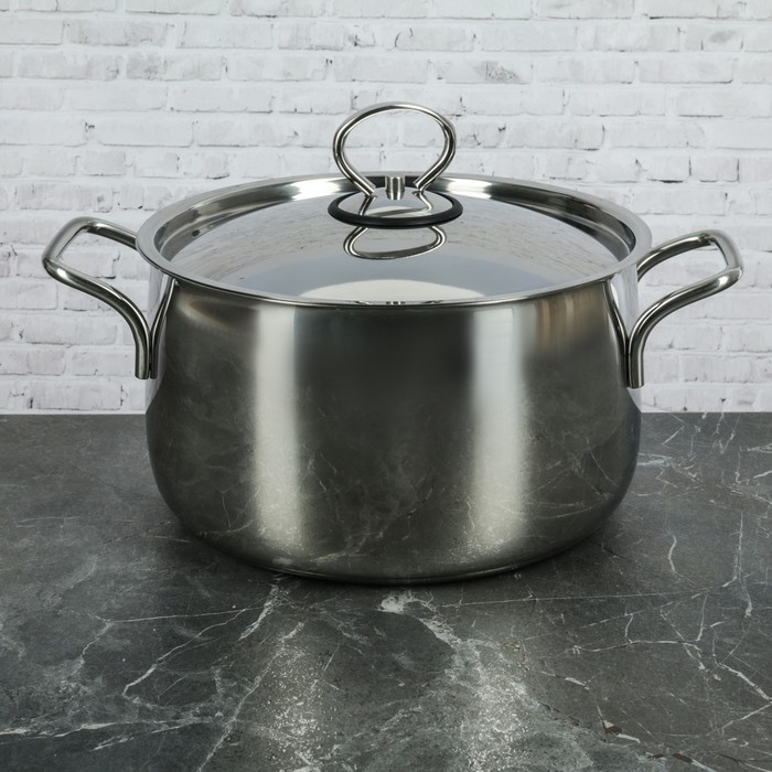 Кастрюля 4,5 л, d=22 см "Орхидея Классика", с металлической крышкой