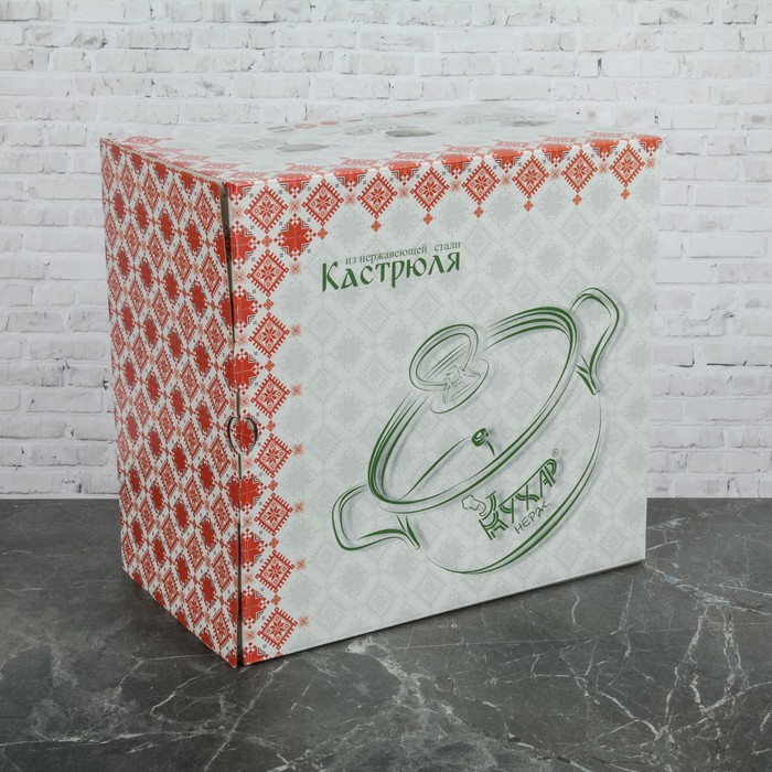 Кастрюля 4,5 л, d=22 см "Орхидея Классика", с металлической крышкой