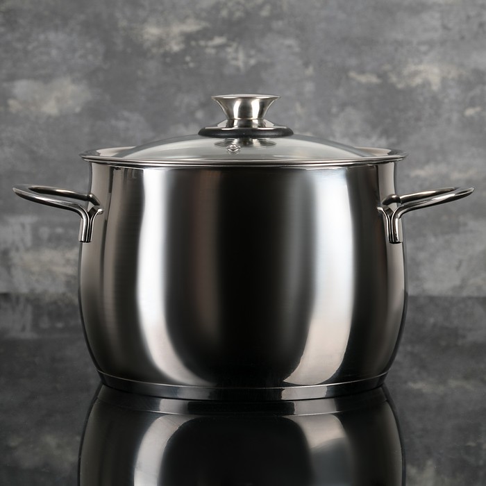 Кастрюля 5,8 л, d=22 см "Магнолия Престиж", стеклянная крышка