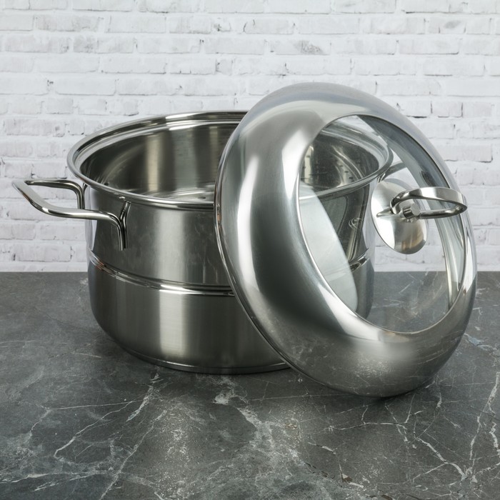 Кастрюля-пароварка 4 л "Грация" 1 уровень, с комбинированной крышкой