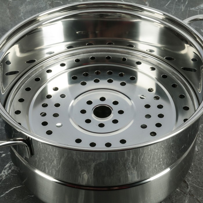 Кастрюля-пароварка 4 л "Грация" 1 уровень, с комбинированной крышкой