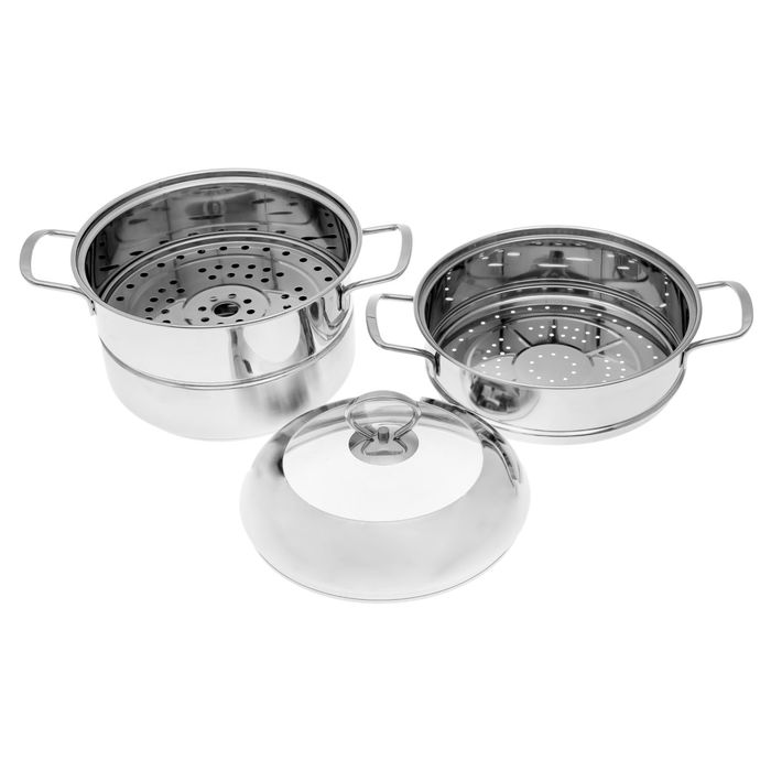 Кастрюля-пароварка 4 л "Грация" 2 уровня, с комбинированной крышкой