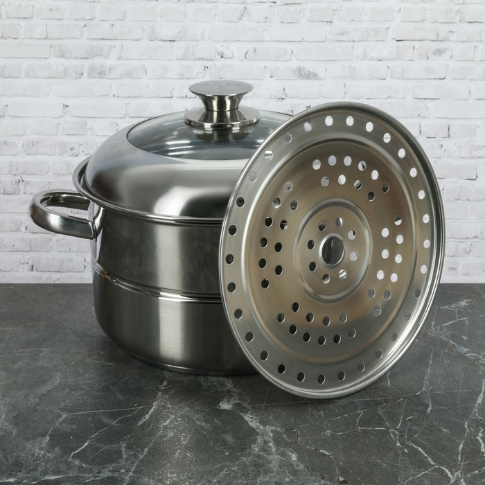 Кастрюля-пароварка 4 л "Традиция" 1 уровень, с комбинированной крышкой