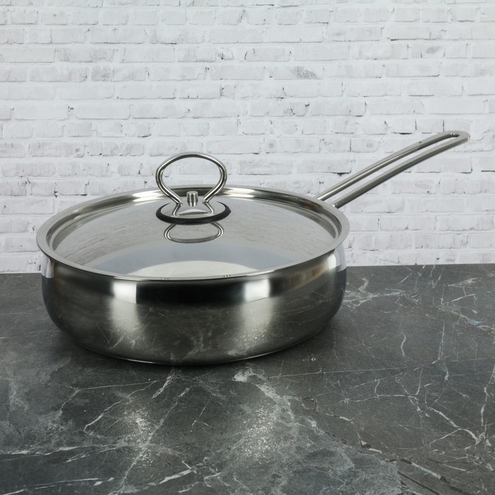 Сковорода 24 см "Орхидея Классика", 2,7 л, с металлической крышкой, микрогриль