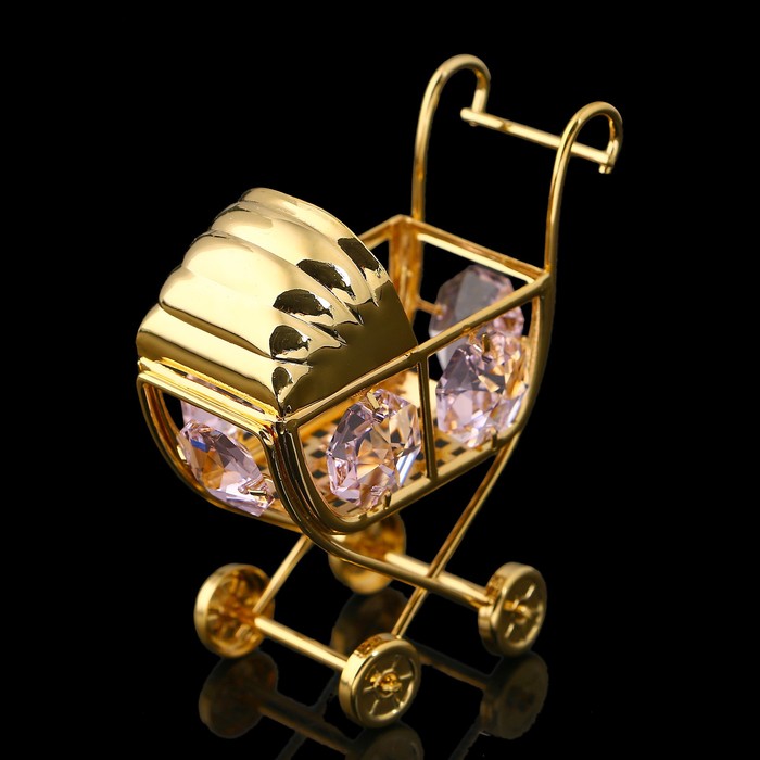 Сувенир «Детская коляска», 6х3х6 см, с кристаллами