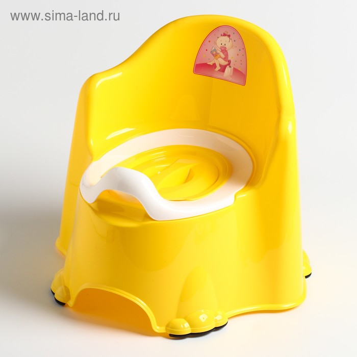 Горшок детский антискользящий «Комфорт» с крышкой, съёмная чаша, цвет жёлтый фото