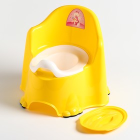 Горшок детский антискользящий «Комфорт» с крышкой, съёмная чаша, цвет жёлтый от Сима-ленд