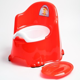 Горшок детский антискользящий «Комфорт» с крышкой, съёмная чаша, цвет красный от Сима-ленд