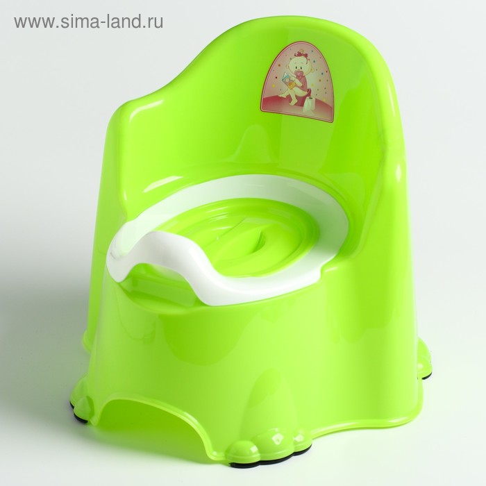 Горшок детский антискользящий «Комфорт» с крышкой, съёмная чаша, цвет салатовый фото