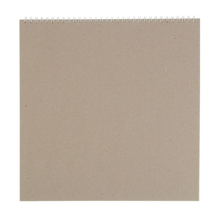 Альбом для зарисовок 28х28см, 20 листов на гребне Sketchbook,палевая бумага 80г/м2, жёсткая подложка