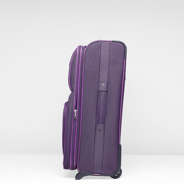 Чемодан с увеличением, большой, 28", 75 л, 2 колеса, цвет фиолетовый