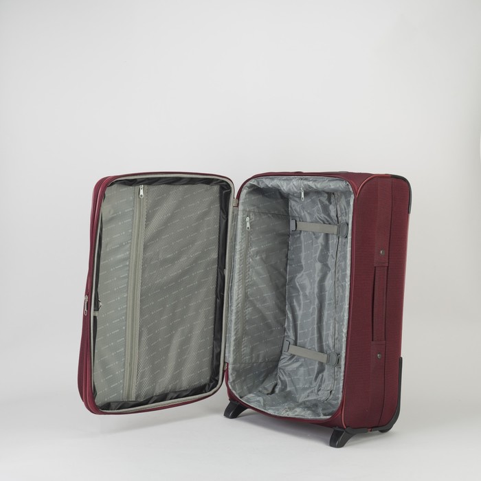 Чемодан с увеличением, средний, 24", 62 л, 2 колеса, цвет красный