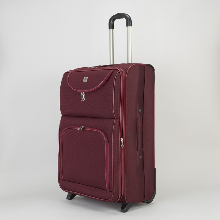 Чемодан с увеличением, большой, 28", 75 л, 2 колеса, цвет красный