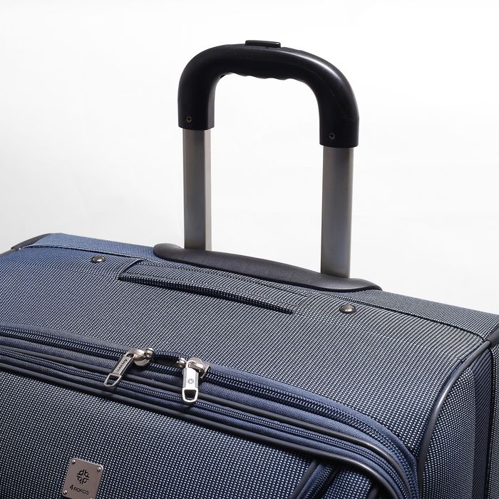 Чемодан с увеличением, большой, 28", 75 л, 2 колеса, цвет синий