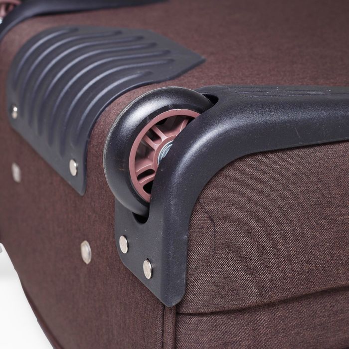 Чемодан с расширением, средний, 24", 62 л, 2 колеса, цвет коричневый меланж