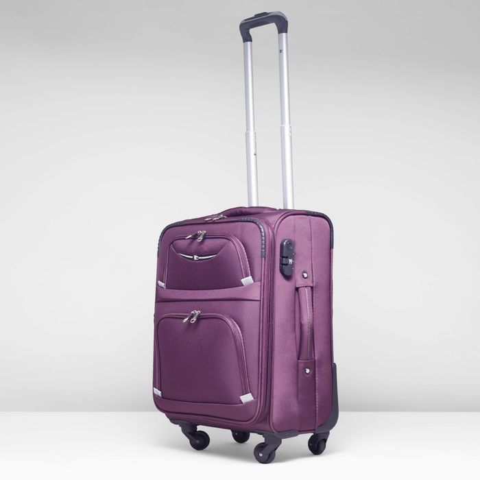 Чемодан с увеличением, малый, 20 ", 43 л, 4 колеса, цвет пурпурный