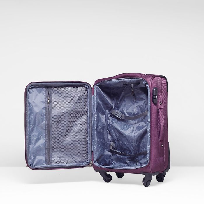 Чемодан с увеличением, малый, 20 ", 43 л, 4 колеса, цвет пурпурный