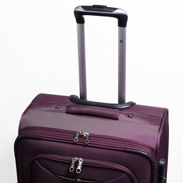 Чемодан с увеличением, средний, 24", 62 л, 4 колеса, цвет пурпурный