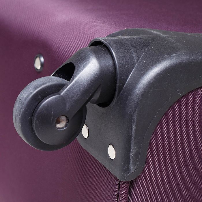 Чемодан с увеличением, средний, 24", 62 л, 4 колеса, цвет пурпурный