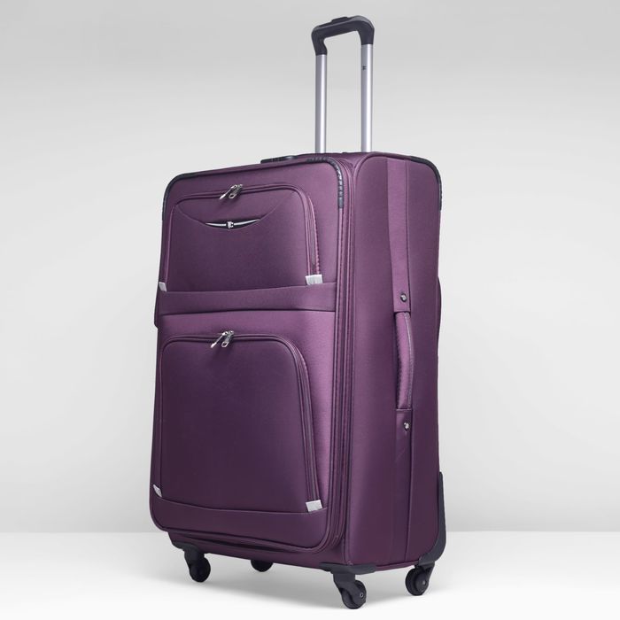 Чемодан с увеличением, большой, 28", 75 л, 4 колеса, цвет пурпурный