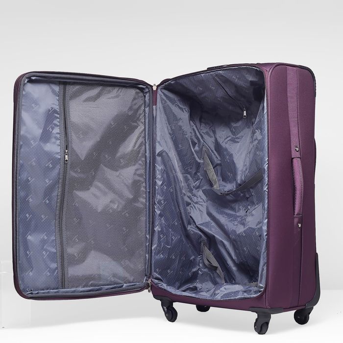 Чемодан с увеличением, большой, 28", 75 л, 4 колеса, цвет пурпурный