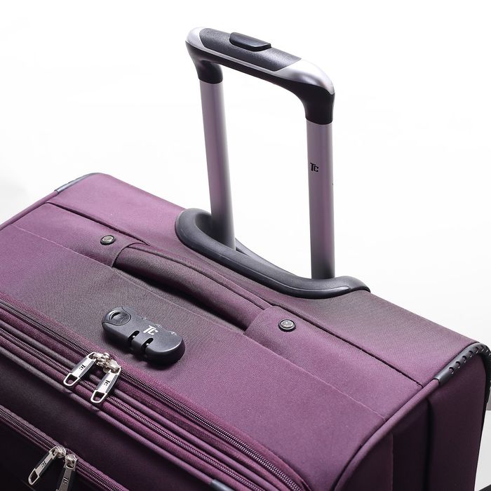 Чемодан с увеличением, большой, 28", 75 л, 4 колеса, цвет пурпурный
