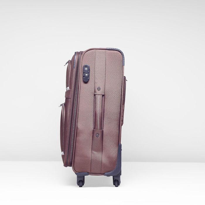 Чемодан с увеличением, средний 24", 62 л, 4 колеса, цвет коричневый