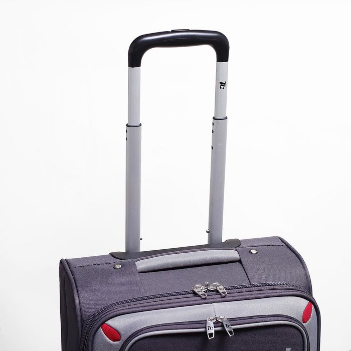 Чемодан малый с расширением 20", 2 отдела на молнии, 2 наружных кармана, 2 колеса, цвет серый