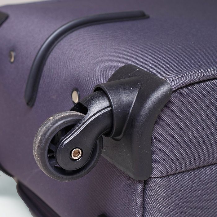 Чемодан малый с расширением 20", 2 отдела на молнии, 2 наружных кармана, 2 колеса, цвет серый