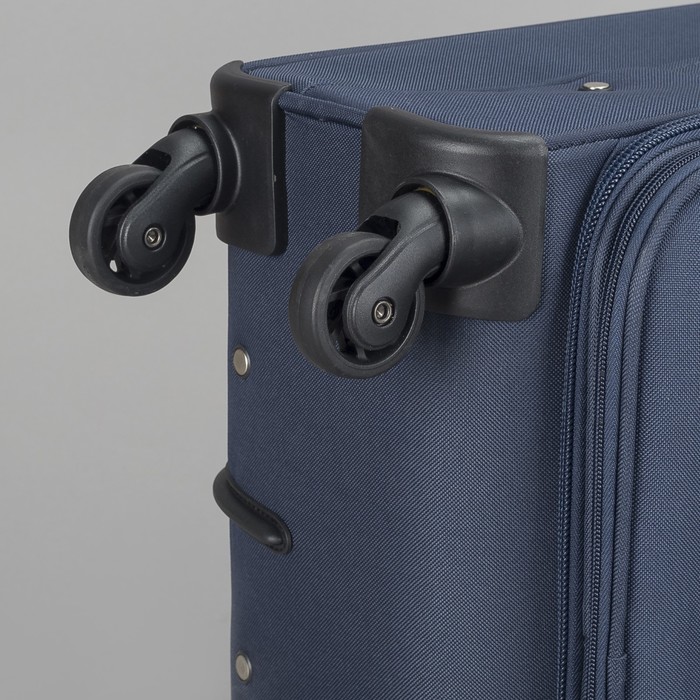 Чемодан с увеличением, малый, 20 ", 43 л, 4 колеса, цвет синий