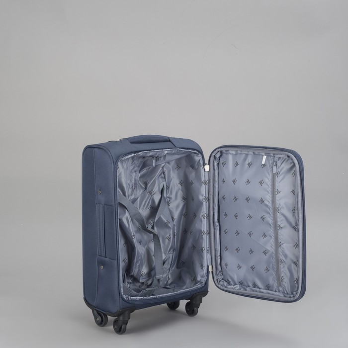 Чемодан с увеличением, малый, 20 ", 43 л, 4 колеса, цвет синий