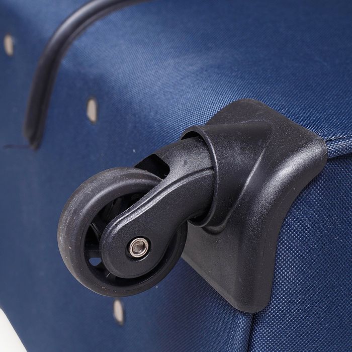 Чемодан с увеличением, большой, 28", 75 л, 4 колеса, цвет синий