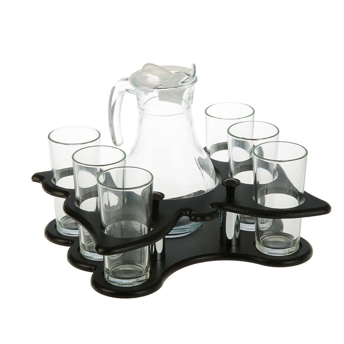 Мини-бар 7 предметов "Бабочка" кувшин + стаканы Гладье 1100/200 мл