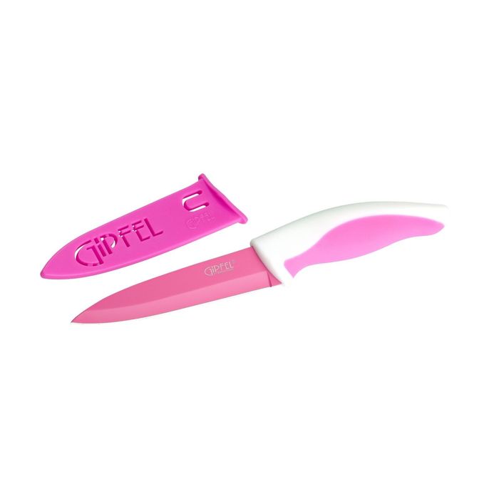 Нож Picnic в пластиковом чехле, пластиковая розовая ручка