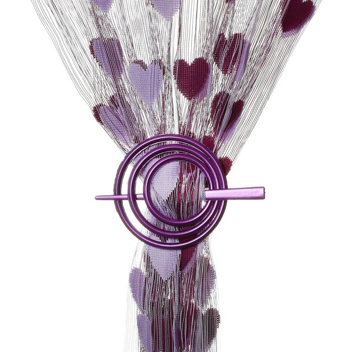 Заколка декоративная для штор, d=9см, цвет фиолетовый