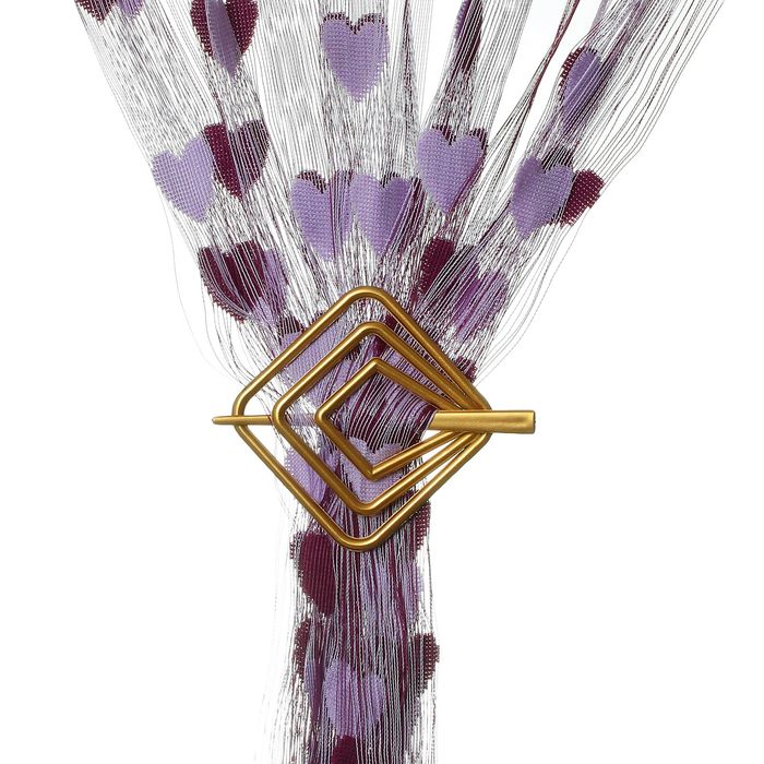 Заколка декоративная для штор, квадратная, цвет золотой