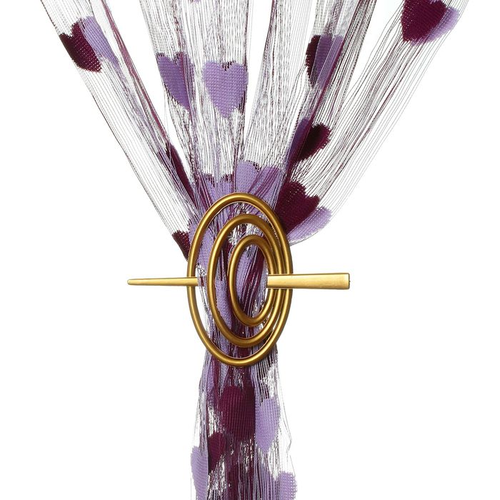 Заколка декоративная для штор, овальная, цвет золотой