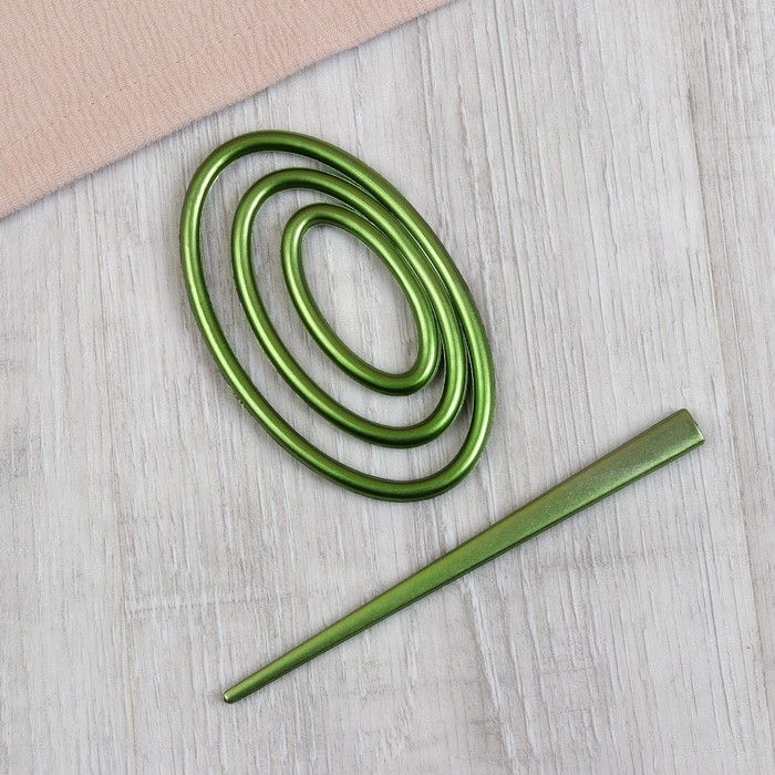 Заколка декоративная для штор, овальная, цвет зелёный