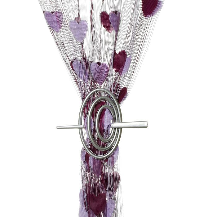 Заколка декоративная для штор, овальная, цвет серебристый