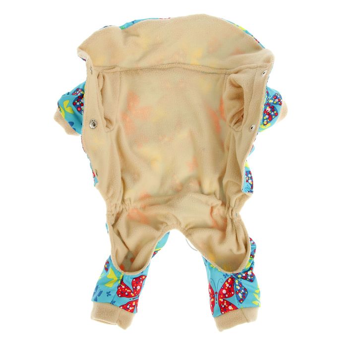 Комбинезон "Бабочки" на флисе, размер XL (ДС 32см, ОШ 30-34см, ОГ 46см), голубой